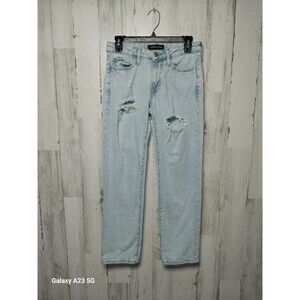 Aeropostale Mid Rise Ankle Straight Jeans Size 0R Light Wash Distressed